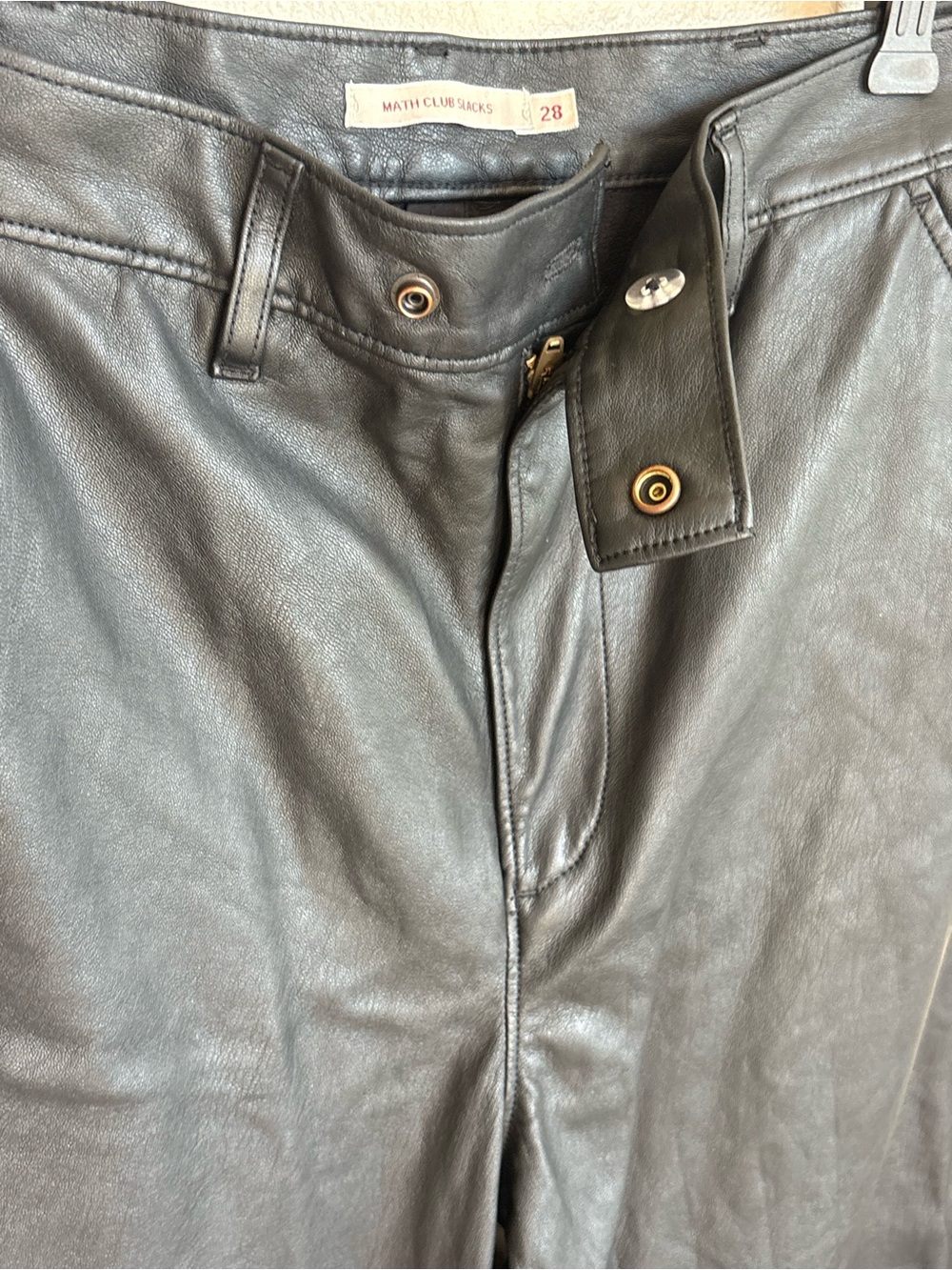 Levi’s Made & Crafted Math Club Slacks Black Faux Leather Slacks Pants 28 - Picture 11 of 16